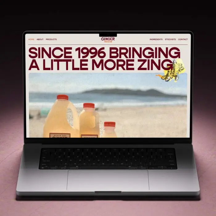 Web Design, Ginger Necktar - Byron Bay